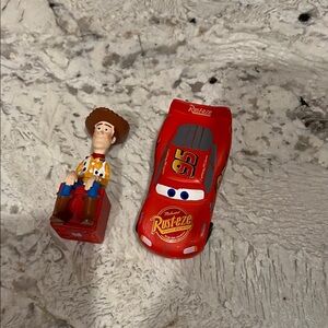 Red Toy Car and Cowboy Figure Set